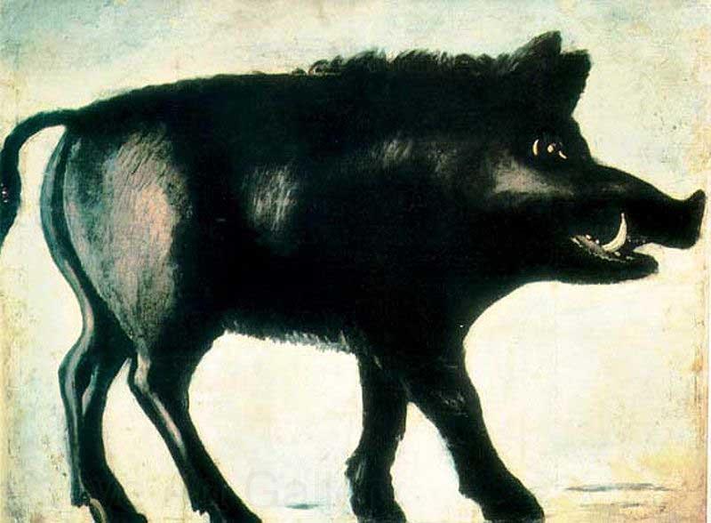 Niko Pirosmanashvili A Black Wild Boar Norge oil painting art